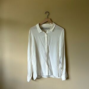 Reformation Sheer Off-White Sheer Button Down Size XL